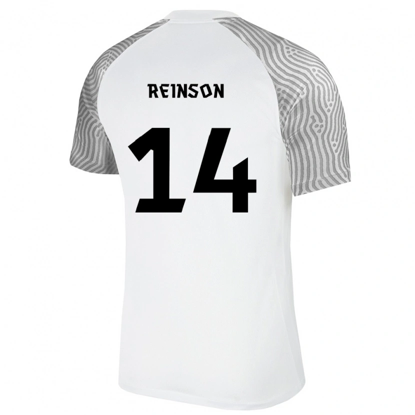 Danxen Mujer Camiseta Estonia Pärtel Reinson #14 Blanco Gris 2ª Equipación 26-28 La Camisa México
