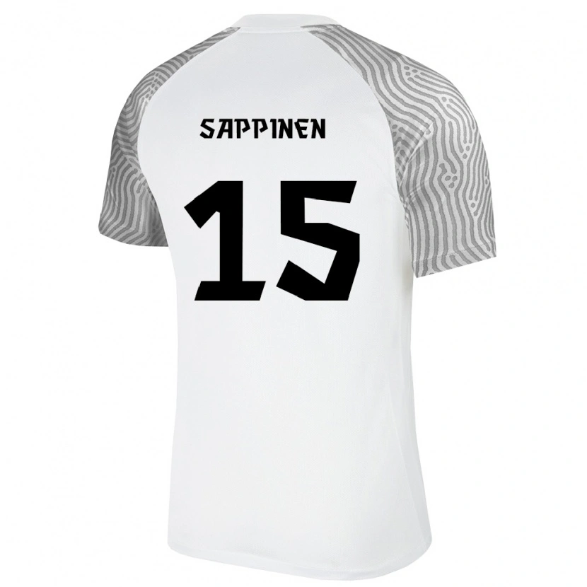Danxen Mujer Camiseta Estonia Rauno Sappinen #15 Blanco Gris 2ª Equipación 26-28 La Camisa México
