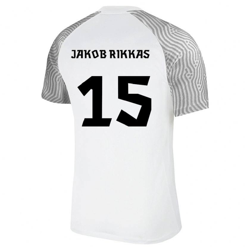 Danxen Mujer Camiseta Estonia Henri Jakob Rikkas #15 Blanco Gris 2ª Equipación 26-28 La Camisa México