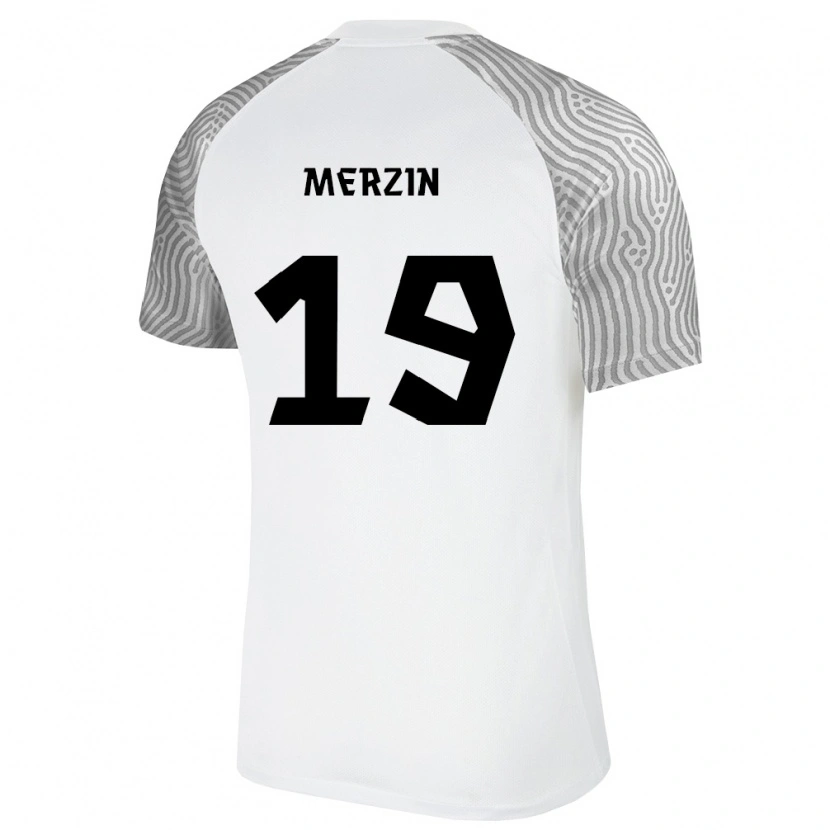 Danxen Mujer Camiseta Estonia Mark Merzin #19 Blanco Gris 2ª Equipación 26-28 La Camisa México