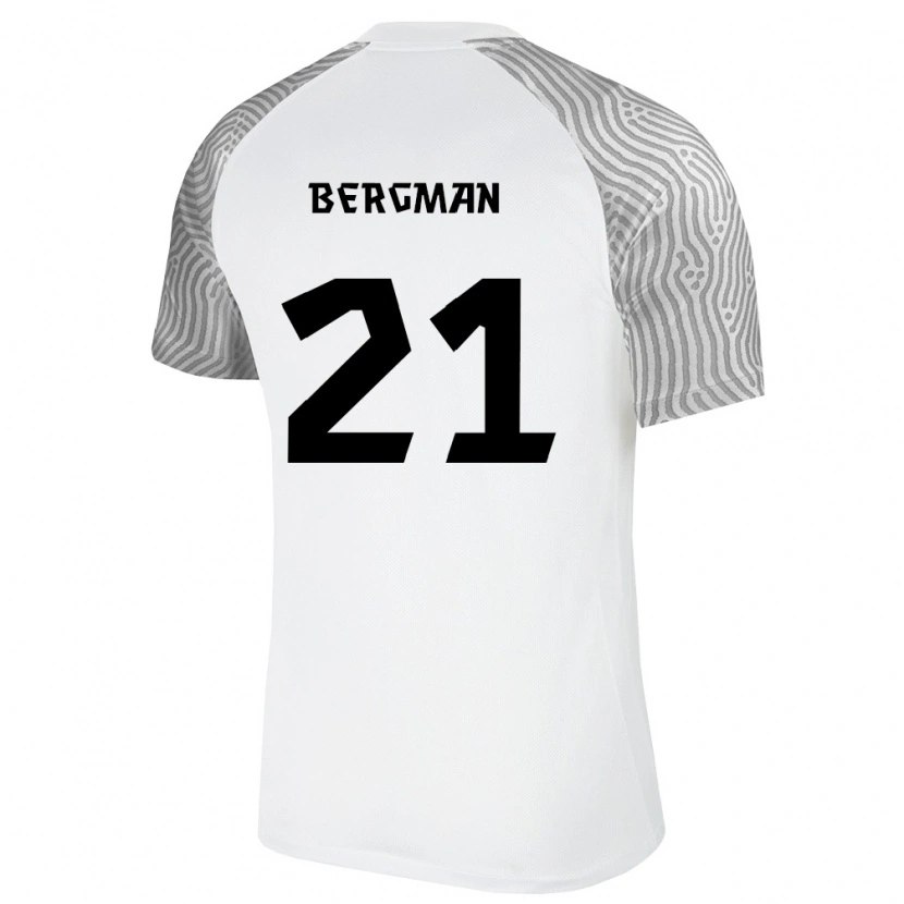 Danxen Mujer Camiseta Estonia Alexander Bergman #21 Blanco Gris 2ª Equipación 26-28 La Camisa México