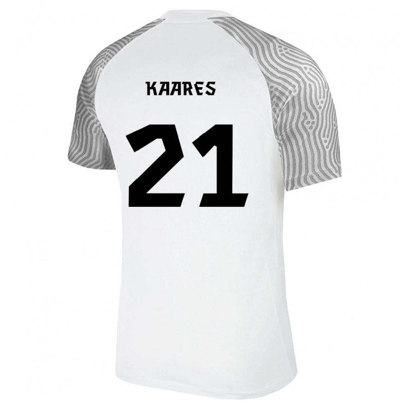 Danxen Mujer Camiseta Estonia Andero Kaares #21 Blanco Gris 2ª Equipación 26-28 La Camisa México