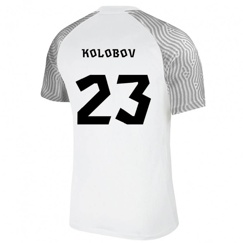 Danxen Mujer Camiseta Estonia Mihhail Kolobov #23 Blanco Gris 2ª Equipación 26-28 La Camisa México