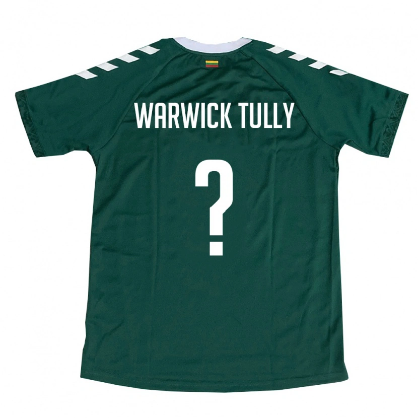Danxen Mujer Camiseta Lituania Benjamin Warwick Tully #0 Verde Oscuro Blanco 2ª Equipación 26-28 La Camisa México