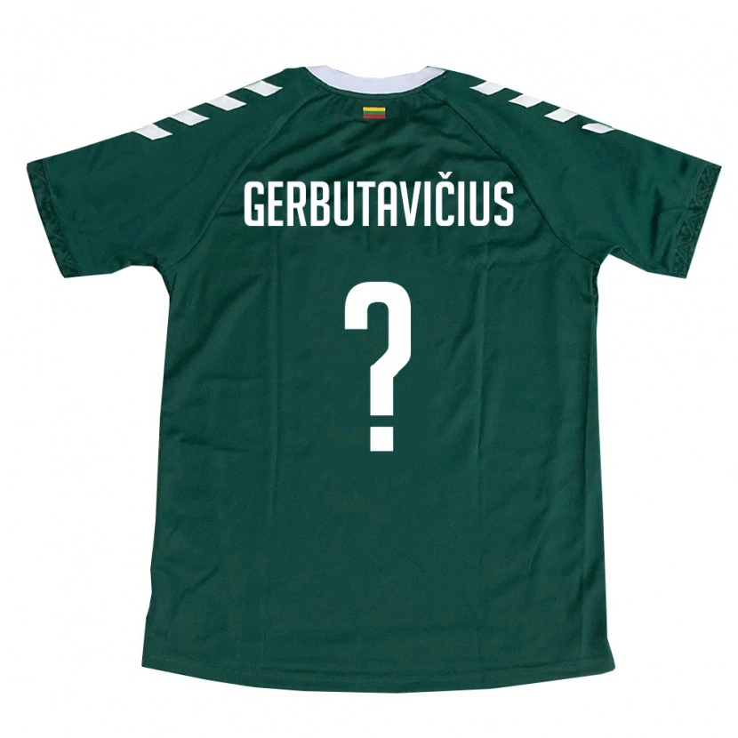 Danxen Mujer Camiseta Lituania Justas Gerbutavičius #0 Verde Oscuro Blanco 2ª Equipación 26-28 La Camisa México