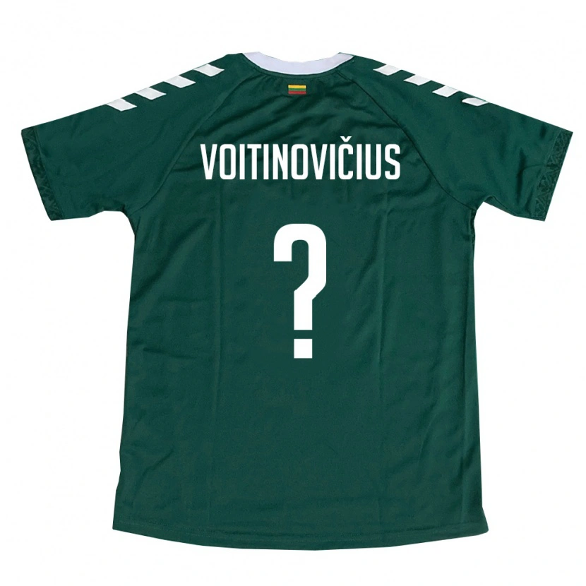 Danxen Mujer Camiseta Lituania Arnas Voitinovičius #0 Verde Oscuro Blanco 2ª Equipación 26-28 La Camisa México