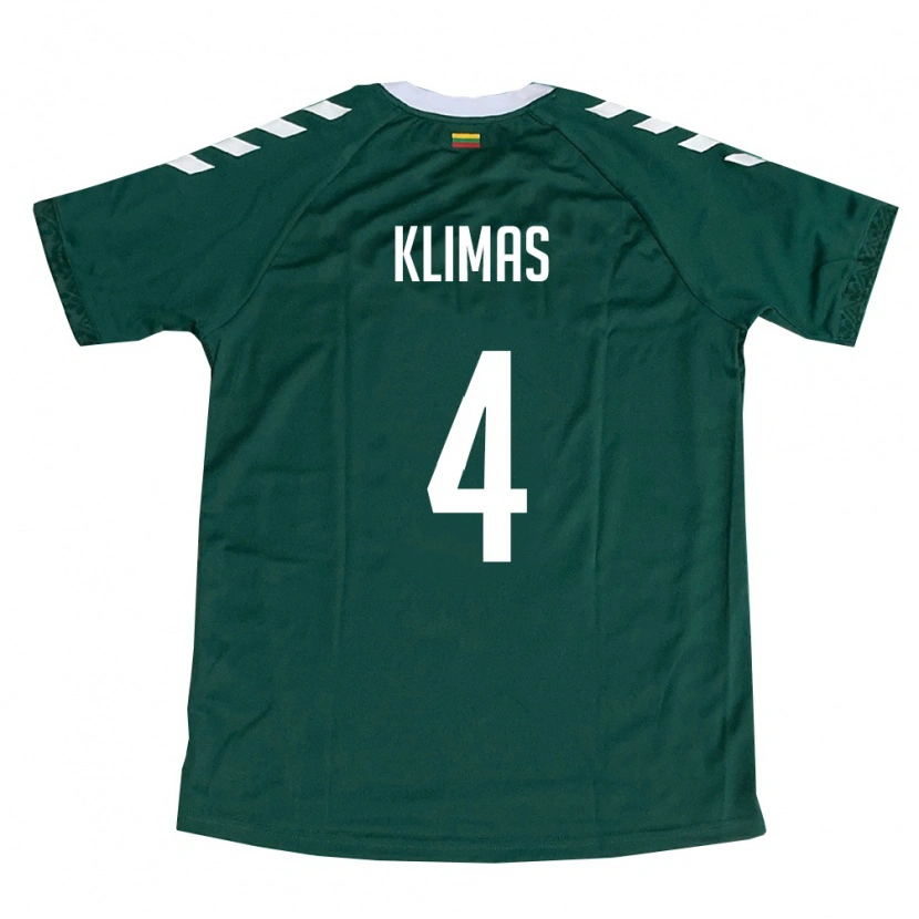 Danxen Mujer Camiseta Lituania Matas Klimas #4 Verde Oscuro Blanco 2ª Equipación 26-28 La Camisa México