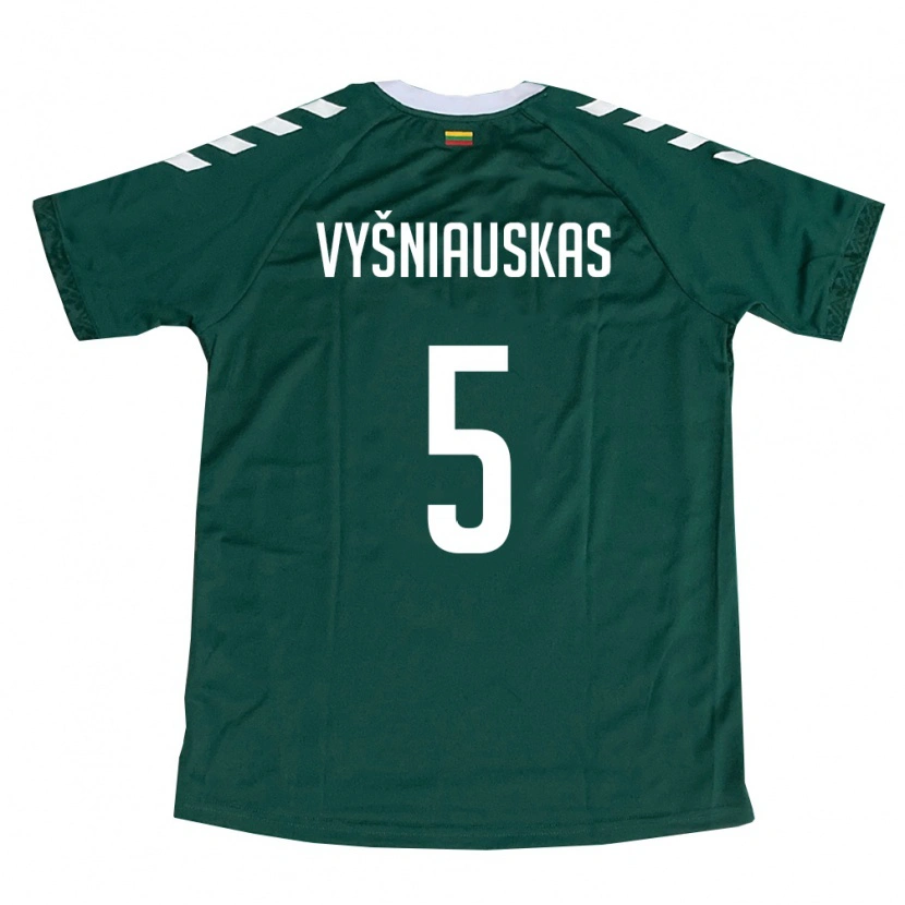 Danxen Mujer Camiseta Lituania Nojus Vyšniauskas #5 Verde Oscuro Blanco 2ª Equipación 26-28 La Camisa México
