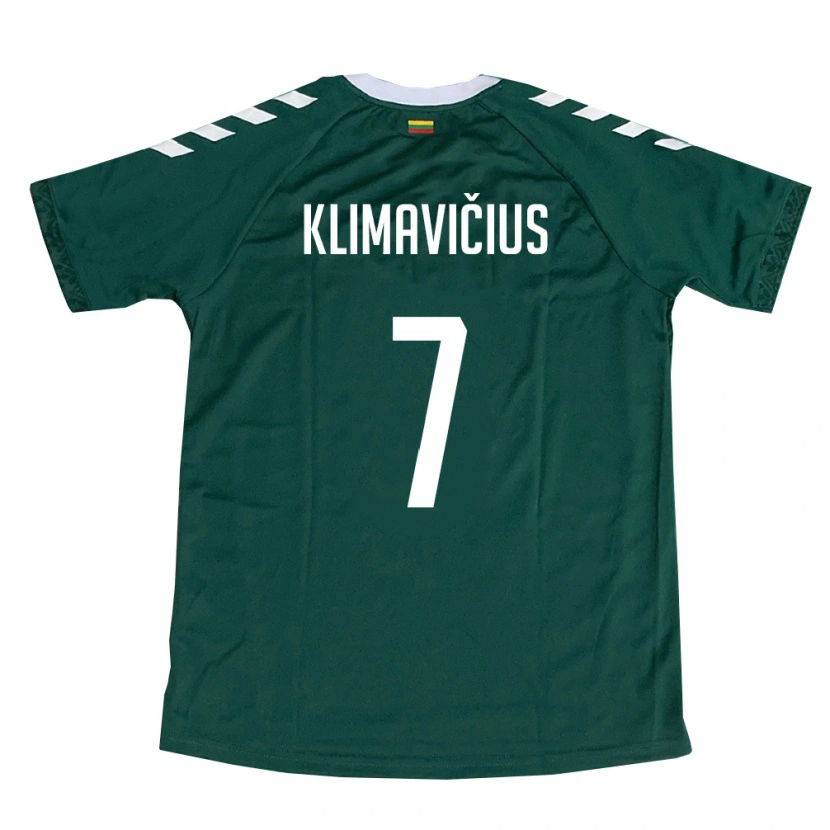 Danxen Mujer Camiseta Lituania Nedas Klimavičius #7 Verde Oscuro Blanco 2ª Equipación 26-28 La Camisa México