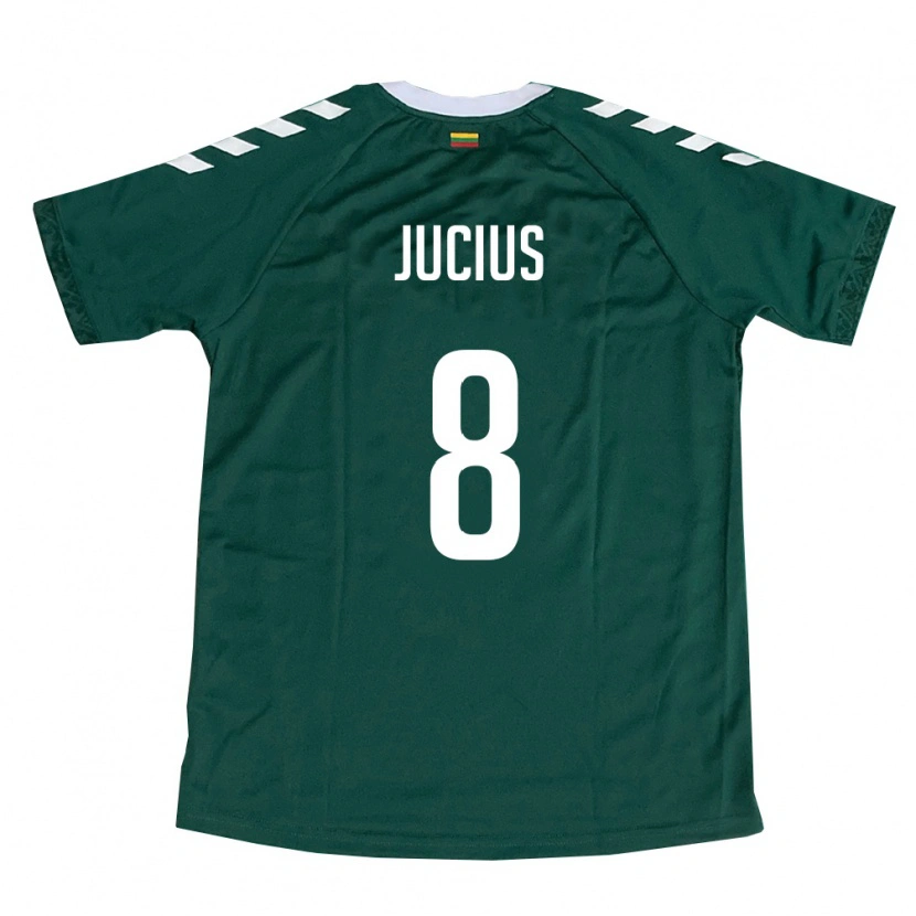 Danxen Mujer Camiseta Lituania Arnas Jucius #8 Verde Oscuro Blanco 2ª Equipación 26-28 La Camisa México