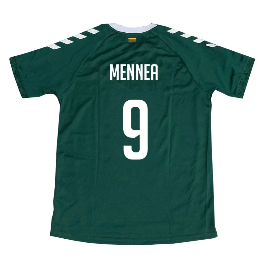 Danxen Mujer Camiseta Lituania Carmine Mennea #9 Verde Oscuro Blanco 2ª Equipación 26-28 La Camisa México
