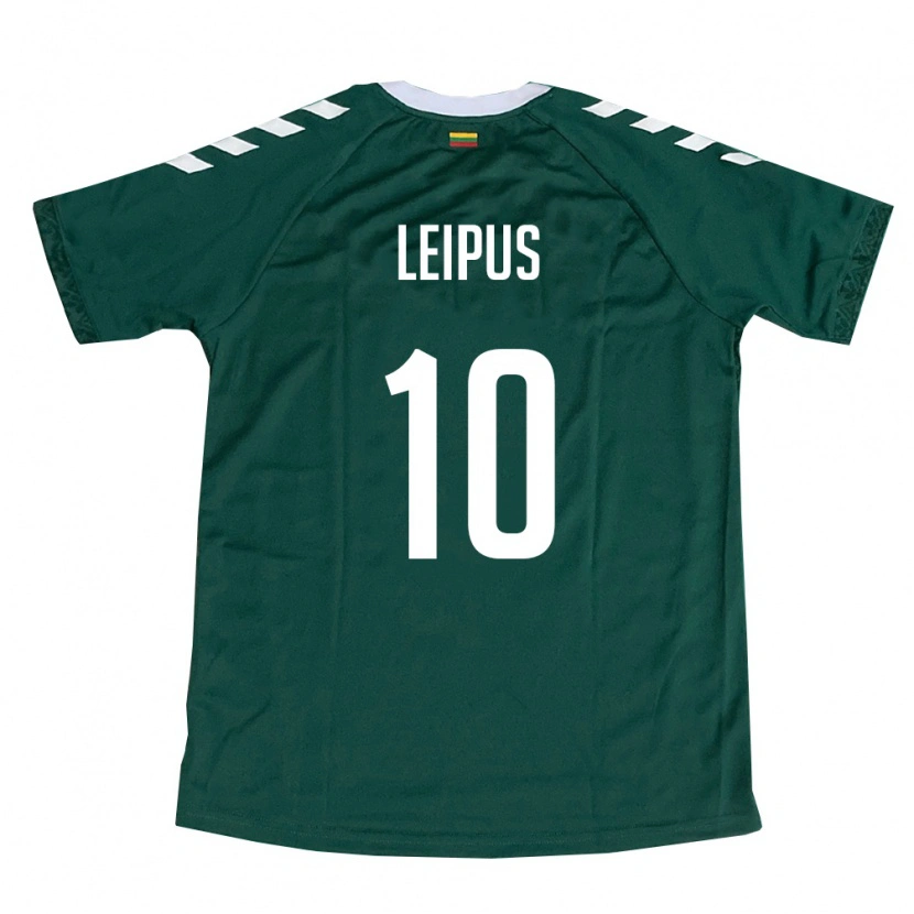 Danxen Mujer Camiseta Lituania Brooklyn Leipus #10 Verde Oscuro Blanco 2ª Equipación 26-28 La Camisa México