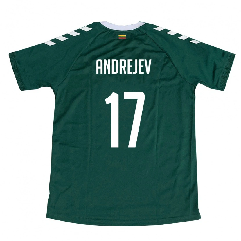 Danxen Mujer Camiseta Lituania Maksim Andrejev #17 Verde Oscuro Blanco 2ª Equipación 26-28 La Camisa México