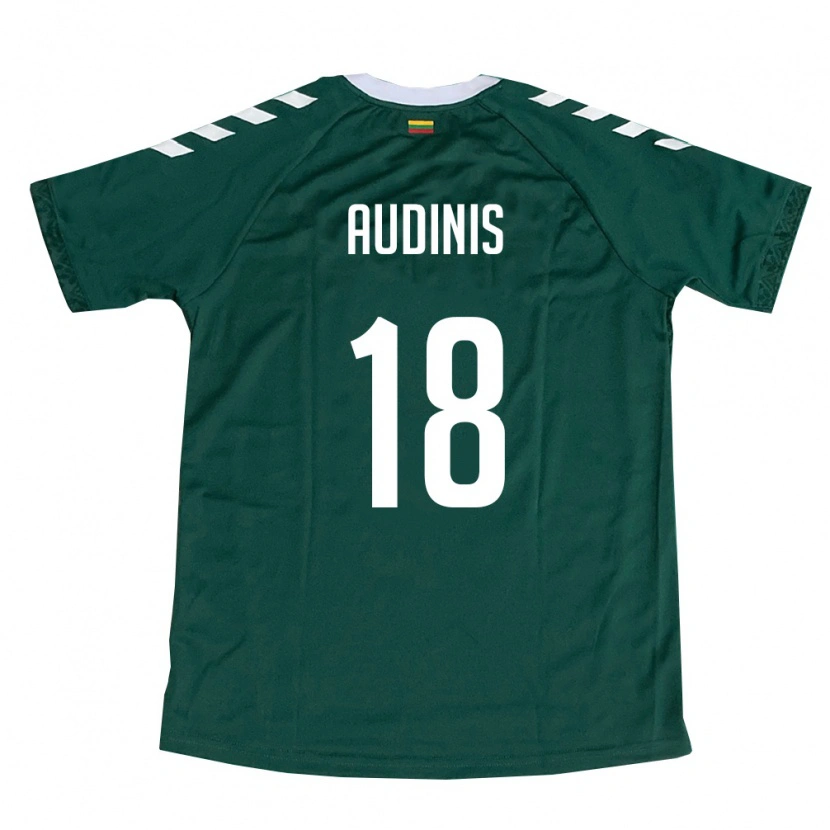 Danxen Mujer Camiseta Lituania Nojus Audinis #18 Verde Oscuro Blanco 2ª Equipación 26-28 La Camisa México