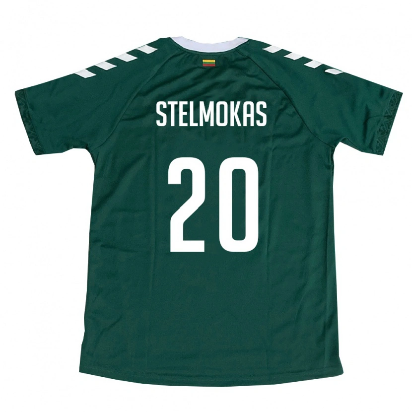 Danxen Mujer Camiseta Lituania Tomas Stelmokas #20 Verde Oscuro Blanco 2ª Equipación 26-28 La Camisa México