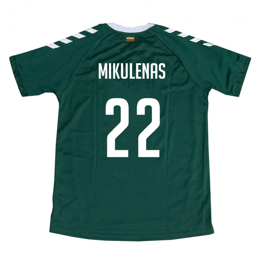 Danxen Mujer Camiseta Lituania Meinardas Mikulėnas #22 Verde Oscuro Blanco 2ª Equipación 26-28 La Camisa México