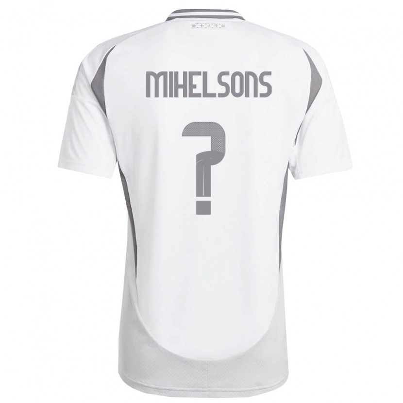 Danxen Mujer Camiseta Letonia Rendijs Mihelsons #0 Blanco Gris Oscuro 2ª Equipación 26-28 La Camisa México