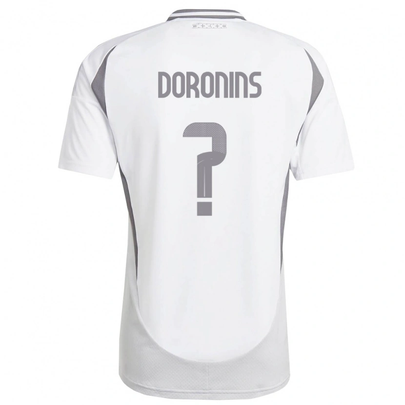 Danxen Mujer Camiseta Letonia Nikita Doronins #0 Blanco Gris Oscuro 2ª Equipación 26-28 La Camisa México