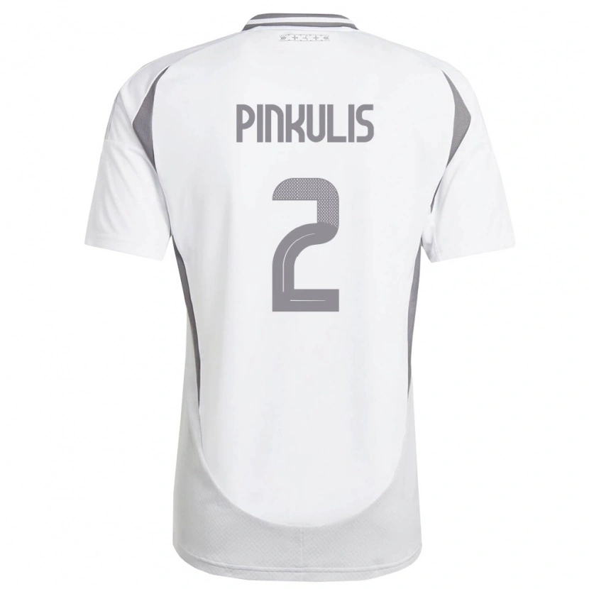 Danxen Mujer Camiseta Letonia Pauls Pinkulis #2 Blanco Gris Oscuro 2ª Equipación 26-28 La Camisa México