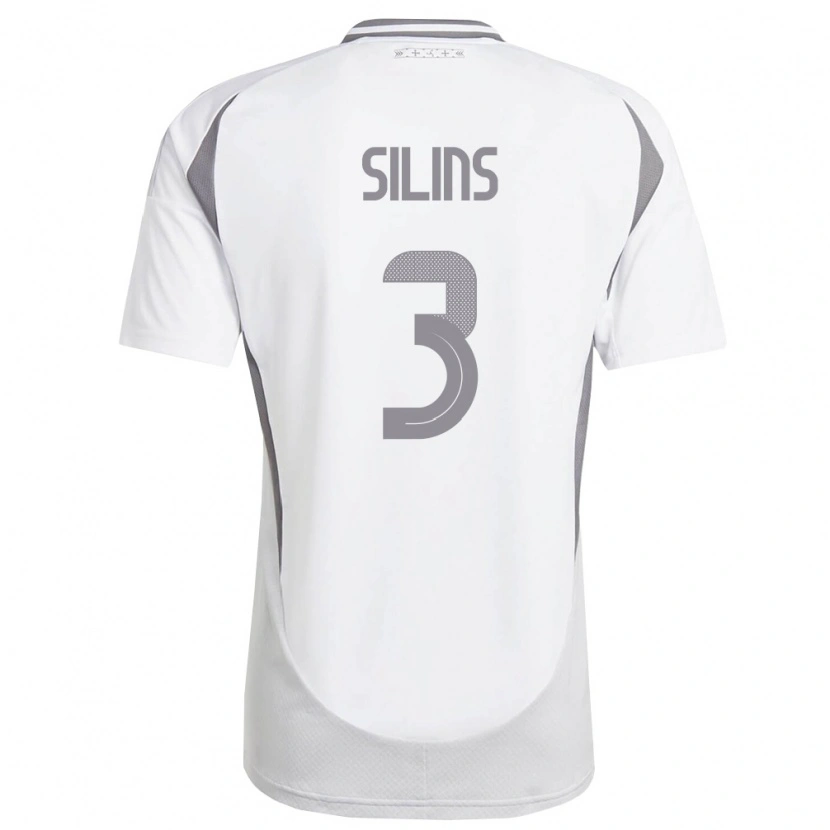Danxen Mujer Camiseta Letonia Matiss Silins #3 Blanco Gris Oscuro 2ª Equipación 26-28 La Camisa México