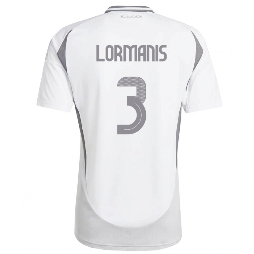 Danxen Mujer Camiseta Letonia Martins Lormanis #3 Blanco Gris Oscuro 2ª Equipación 26-28 La Camisa México