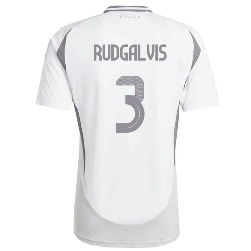 Danxen Mujer Camiseta Letonia Daniels Rudgalvis #3 Blanco Gris Oscuro 2ª Equipación 26-28 La Camisa México