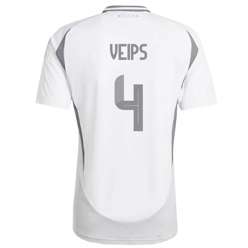 Danxen Mujer Camiseta Letonia Roberts Veips #4 Blanco Gris Oscuro 2ª Equipación 26-28 La Camisa México