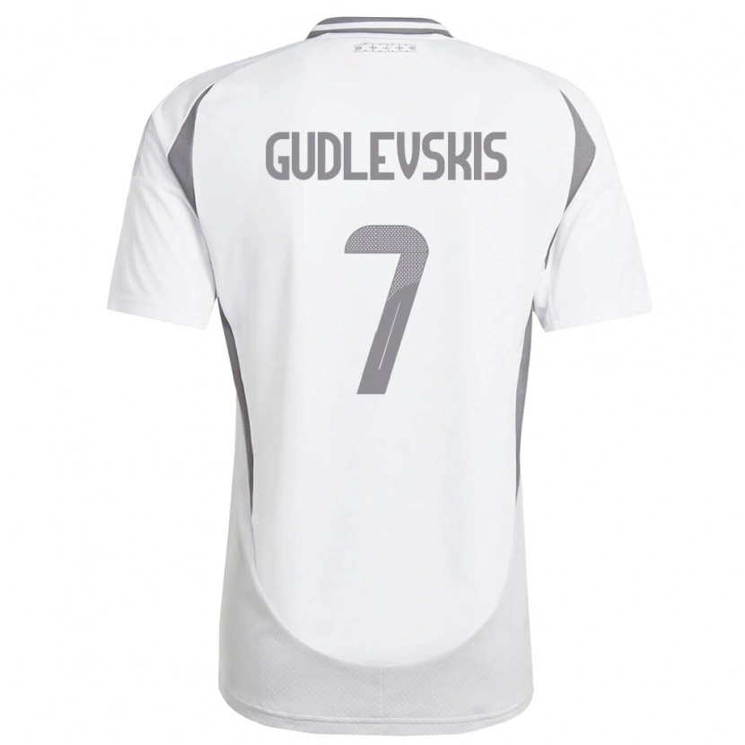 Danxen Mujer Camiseta Letonia Reinards Gudlevskis #7 Blanco Gris Oscuro 2ª Equipación 26-28 La Camisa México