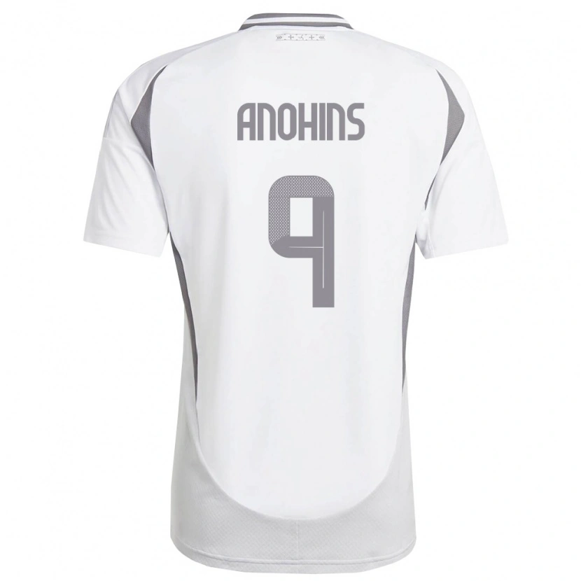 Danxen Mujer Camiseta Letonia Ilija Anohins #9 Blanco Gris Oscuro 2ª Equipación 26-28 La Camisa México