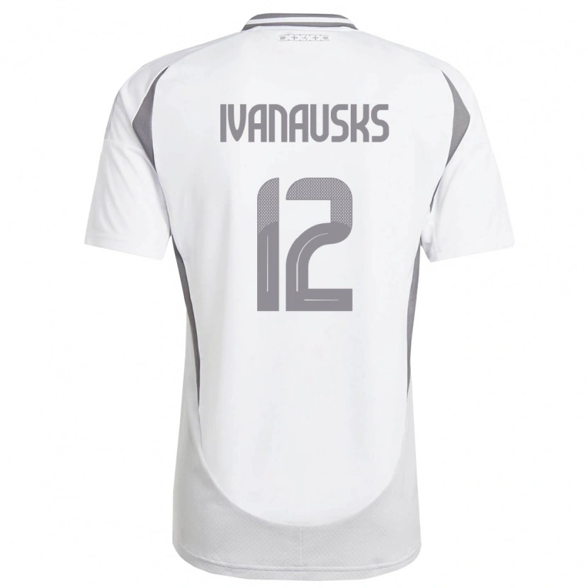 Danxen Mujer Camiseta Letonia Ivans Ivanausks #12 Blanco Gris Oscuro 2ª Equipación 26-28 La Camisa México