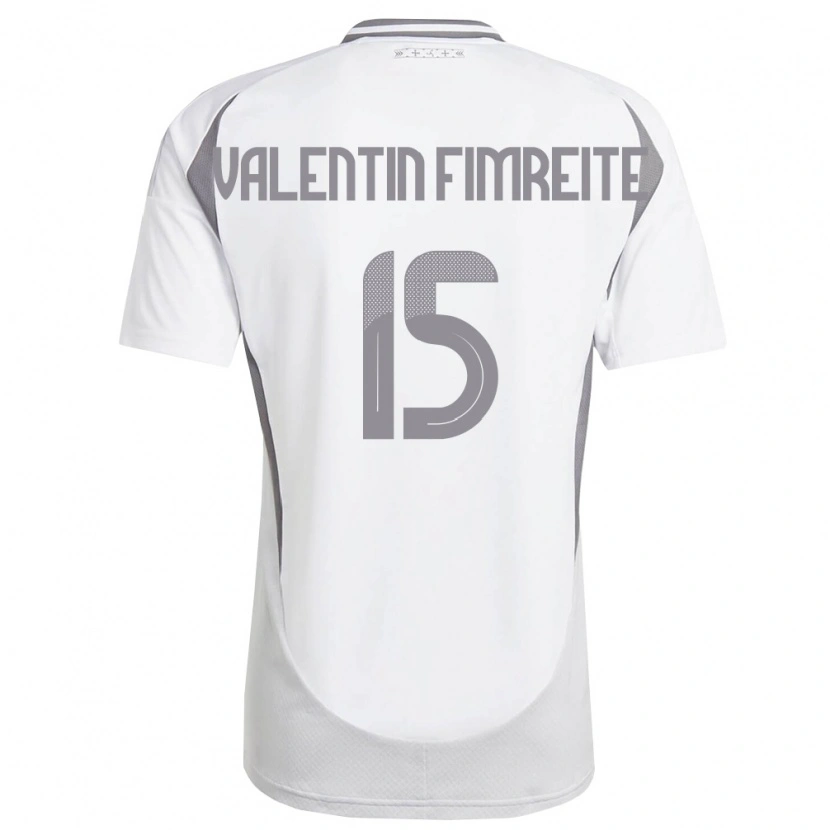 Danxen Mujer Camiseta Letonia Gabriel Valentin Fimreite #15 Blanco Gris Oscuro 2ª Equipación 26-28 La Camisa México