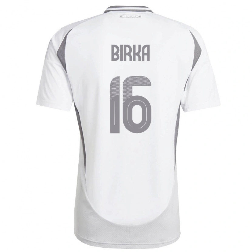 Danxen Mujer Camiseta Letonia Emils Birka #16 Blanco Gris Oscuro 2ª Equipación 26-28 La Camisa México