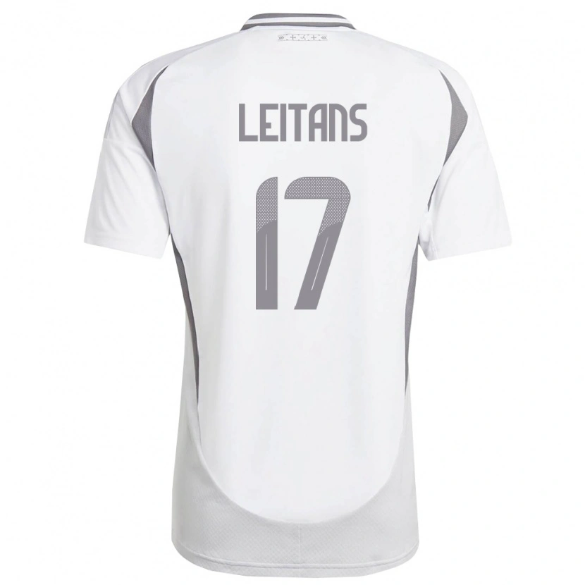 Danxen Mujer Camiseta Letonia Gustavs Leitans #17 Blanco Gris Oscuro 2ª Equipación 26-28 La Camisa México