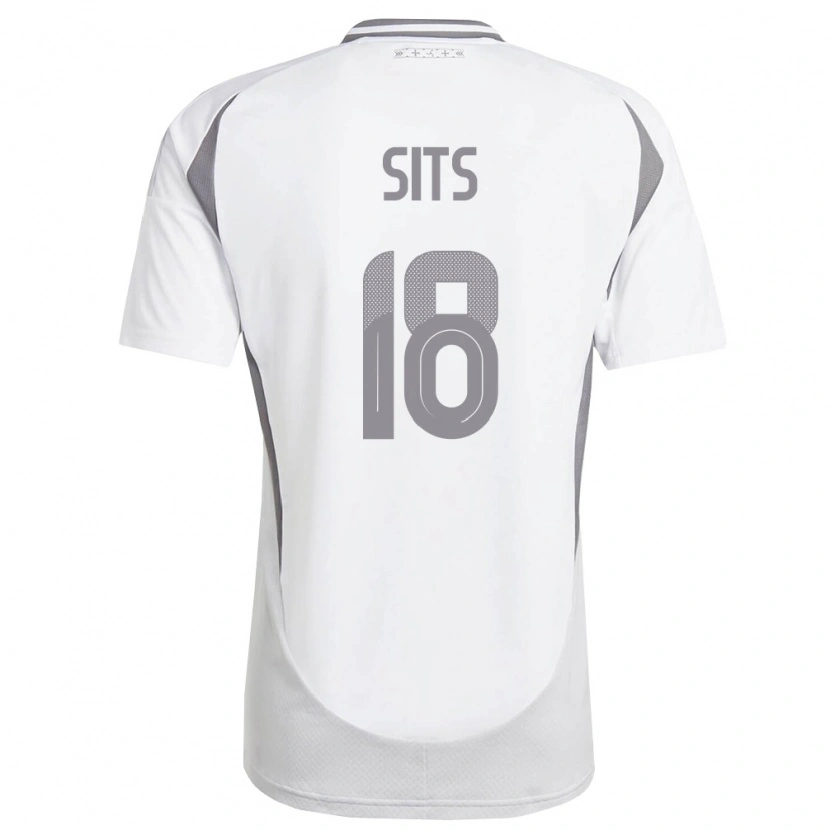 Danxen Mujer Camiseta Letonia Dario Sits #18 Blanco Gris Oscuro 2ª Equipación 26-28 La Camisa México
