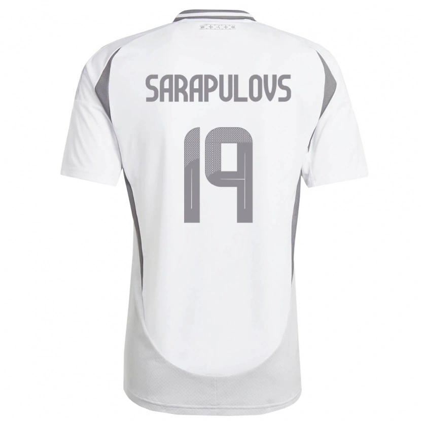 Danxen Mujer Camiseta Letonia Maksims Sarapulovs #19 Blanco Gris Oscuro 2ª Equipación 26-28 La Camisa México