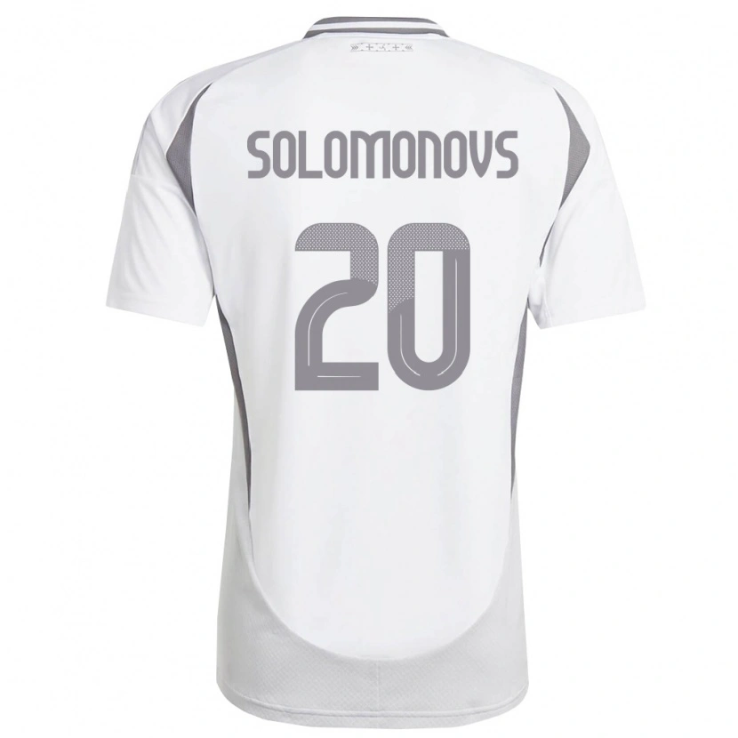 Danxen Mujer Camiseta Letonia Nikita Solomonovs #20 Blanco Gris Oscuro 2ª Equipación 26-28 La Camisa México