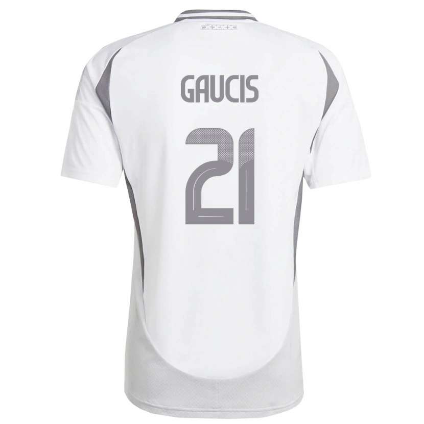 Danxen Mujer Camiseta Letonia Rodrigo Gaucis #21 Blanco Gris Oscuro 2ª Equipación 26-28 La Camisa México