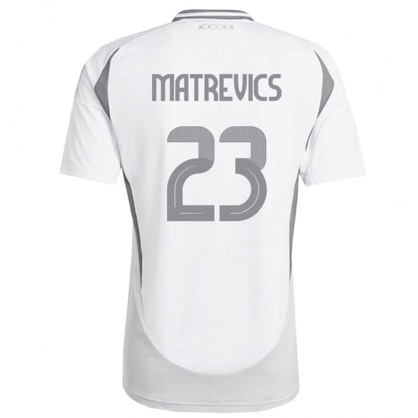 Danxen Mujer Camiseta Letonia Rihards Matrevics #23 Blanco Gris Oscuro 2ª Equipación 26-28 La Camisa México