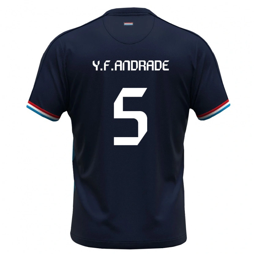 Danxen Mujer Camiseta Luxemburgo Ydson Figueiredo Andrade #5 Azul Real Rojo 2ª Equipación 26-28 La Camisa México