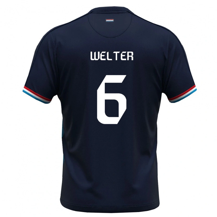 Danxen Mujer Camiseta Luxemburgo Scott Welter #6 Azul Real Rojo 2ª Equipación 26-28 La Camisa México