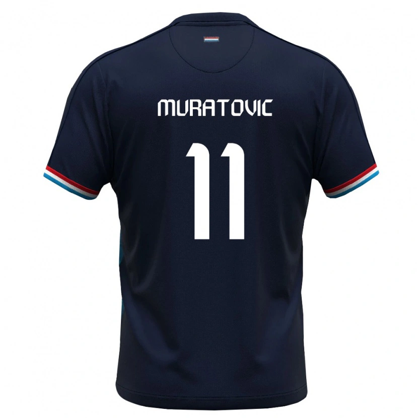 Danxen Mujer Camiseta Luxemburgo Edvin Muratovic #11 Azul Real Rojo 2ª Equipación 26-28 La Camisa México