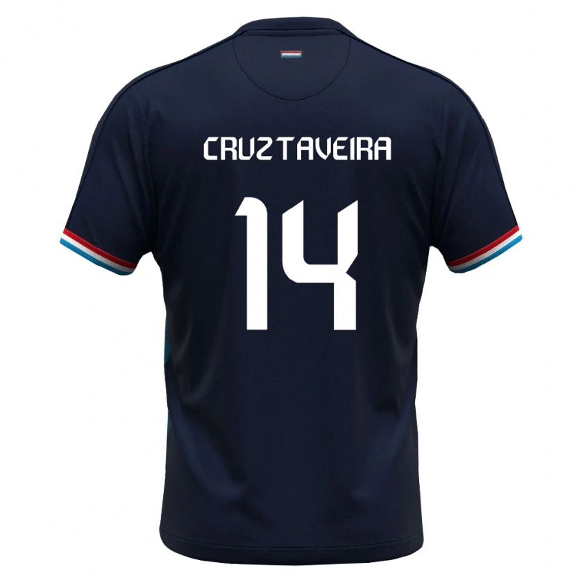 Danxen Mujer Camiseta Luxemburgo Edson Cruz Taveira #14 Azul Real Rojo 2ª Equipación 26-28 La Camisa México