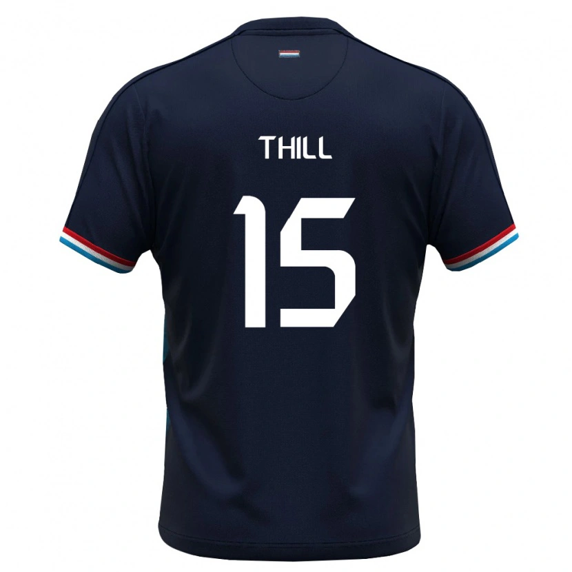 Danxen Mujer Camiseta Luxemburgo Vincent Thill #15 Azul Real Rojo 2ª Equipación 26-28 La Camisa México