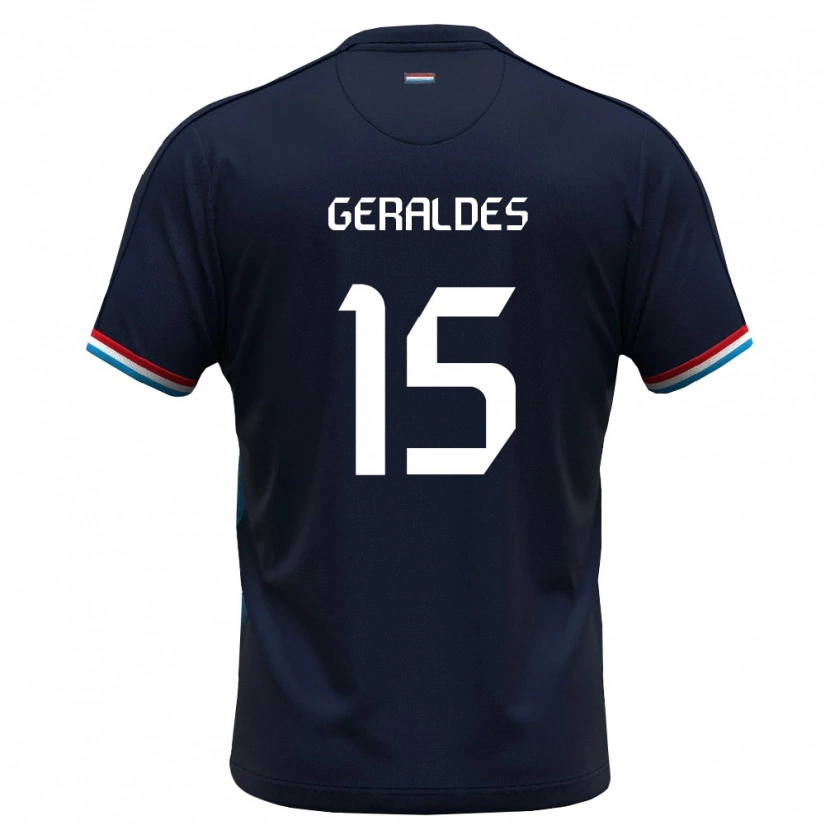 Danxen Mujer Camiseta Luxemburgo Tiago Geraldes #15 Azul Real Rojo 2ª Equipación 26-28 La Camisa México