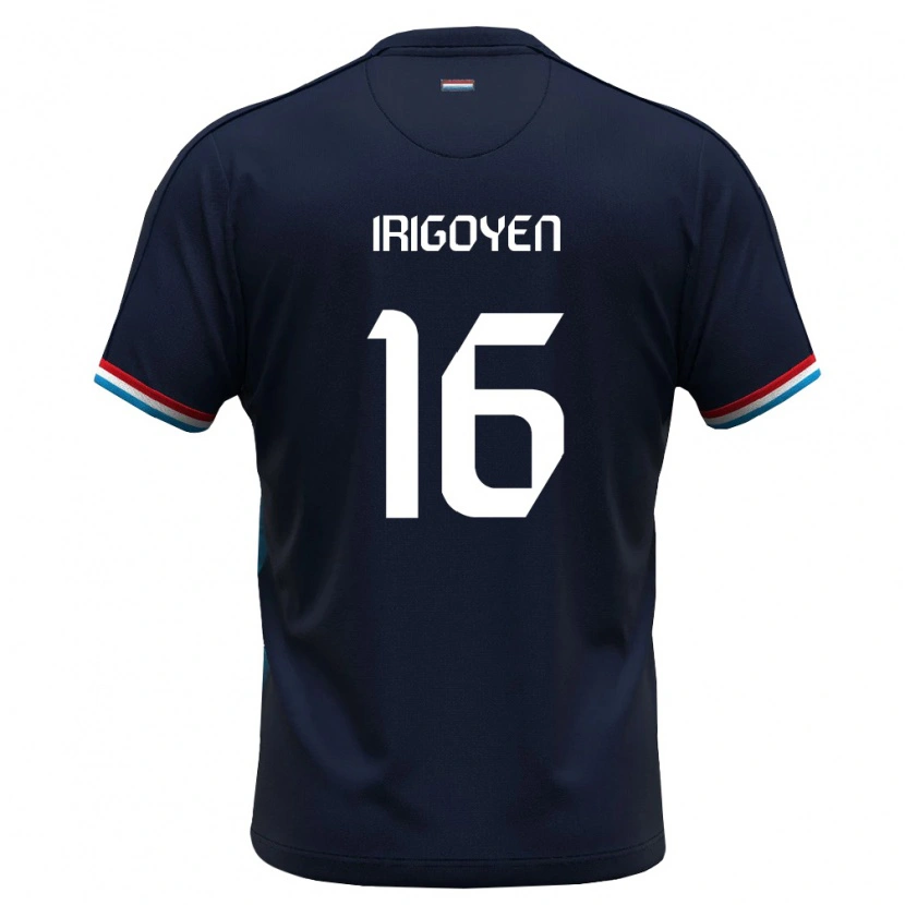 Danxen Mujer Camiseta Luxemburgo Clayton Irigoyen #16 Azul Real Rojo 2ª Equipación 26-28 La Camisa México