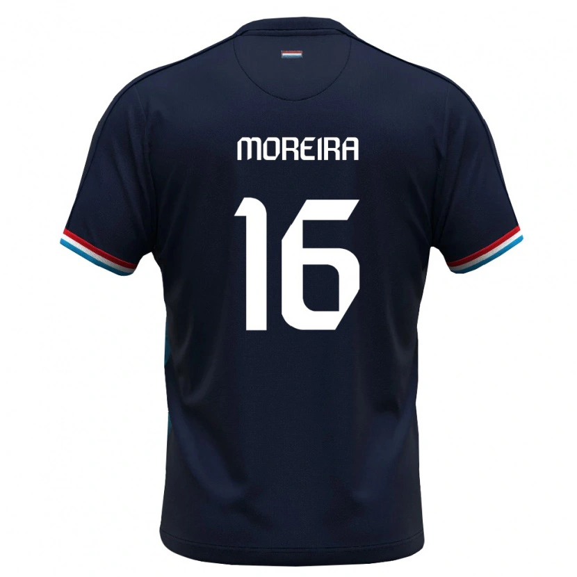 Danxen Mujer Camiseta Luxemburgo Saiyen Moreira #16 Azul Real Rojo 2ª Equipación 26-28 La Camisa México