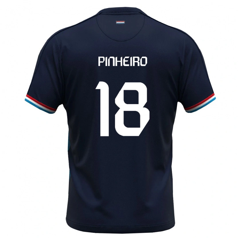 Danxen Mujer Camiseta Luxemburgo Malik Pinheiro #18 Azul Real Rojo 2ª Equipación 26-28 La Camisa México