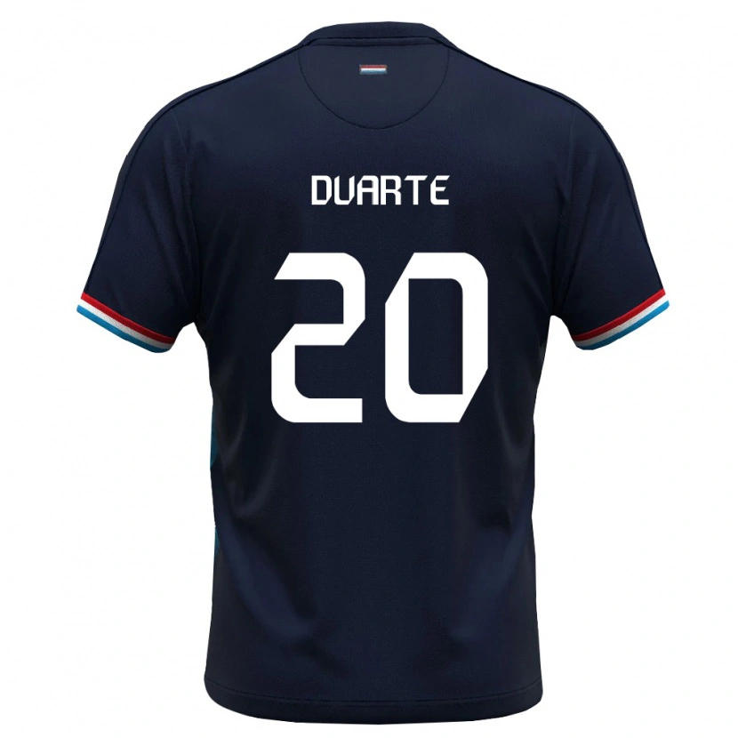 Danxen Mujer Camiseta Luxemburgo Diego Duarte #20 Azul Real Rojo 2ª Equipación 26-28 La Camisa México