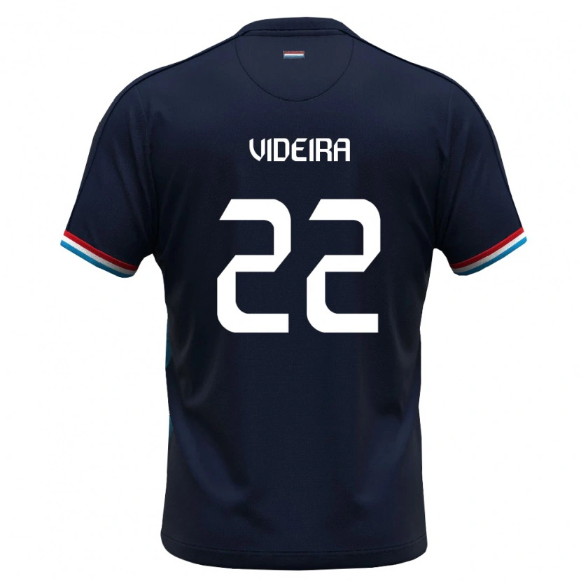 Danxen Mujer Camiseta Luxemburgo Jayson Videira #22 Azul Real Rojo 2ª Equipación 26-28 La Camisa México