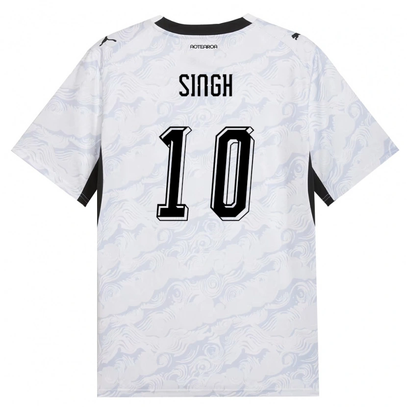 Danxen Mujer Camiseta Nueva Zelanda Sarpreet Singh #10 Negro Blanco 2ª Equipación 26-28 La Camisa México